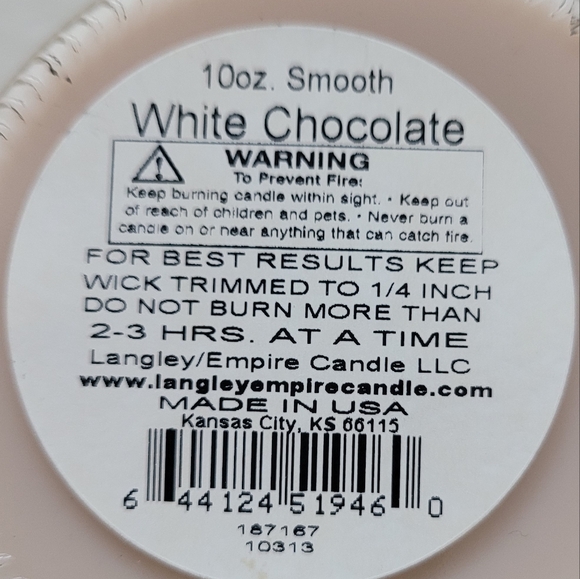 White Chocolate Scented Candle NEW Glass Covered Jar | Made in USA - Picture 9 of 12